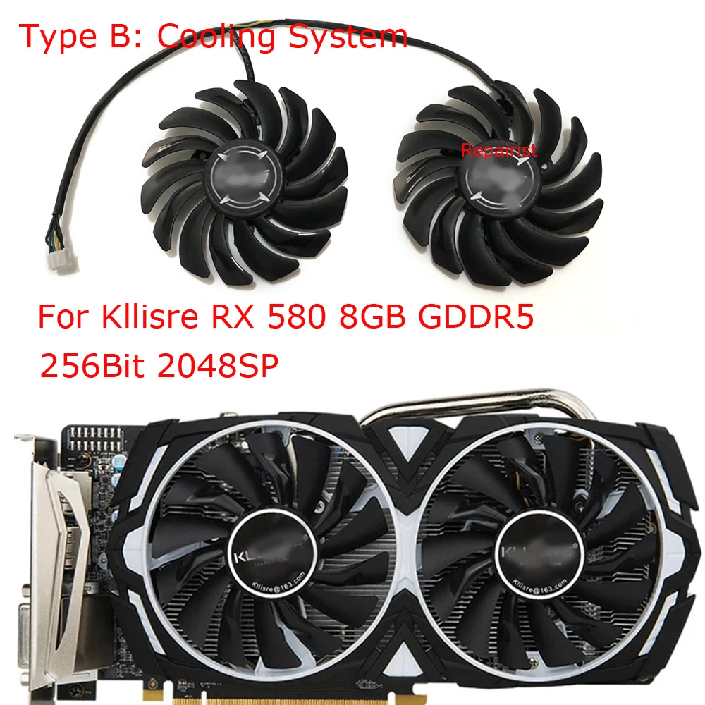gpu-冷却ファン,t129215su,2ピース/セット,ビ - Rx 580 8Gb 2048Sp Gpu のレビューと価格